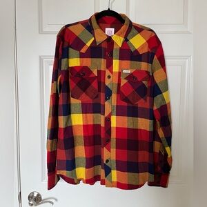 Topo Designs Multicolor Plaid Men's Flannel Shirt NWOT